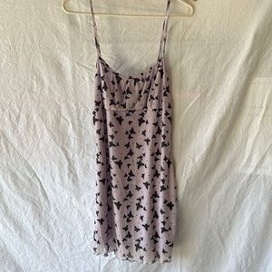purple butterfly mini dress